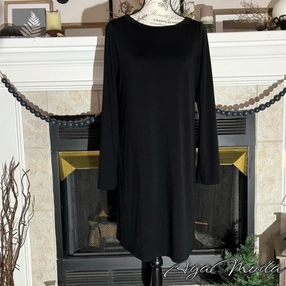 Eileen Fisher Shirt Dress in Black - Picture 2 of 13
